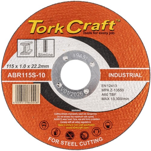 CUTTING DISC INDUSTRIAL METAL 115 X 1.0 X 22.2 MM