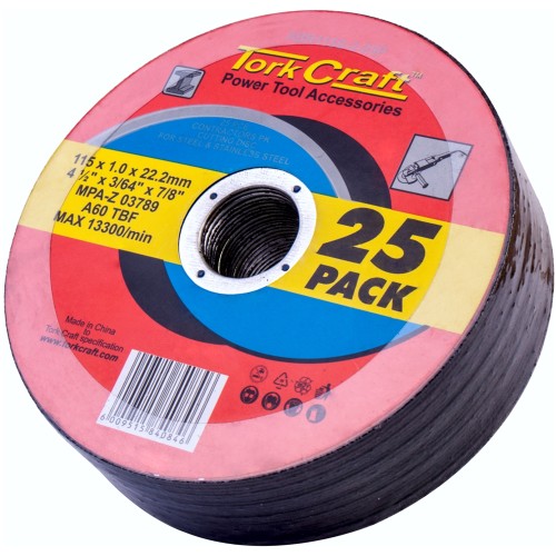 CUTTING DISC STEEL & SS 115 X 1.0 X 22.2 MM 25 PACK CUTTING DISC STEEL & SS 115 X 1.0 X 22.2 MM 25 PACK