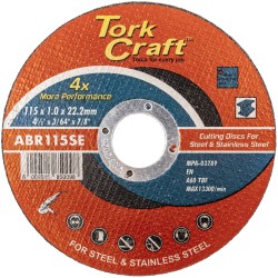 CUTTING DISC STEEL & SS 115 X 1.0 X 22.2 MM 4X MORE PERFORMANCE CUTTING DISC STEEL & SS 115 X 1.0 X 22.2 MM 4X MORE PERFORMANCE