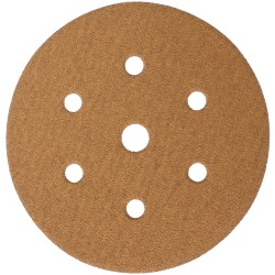 GOLD DISC (50 PIECES) 100 GRIT 150MM X 6+1 HOLES HOOK AND LOOP GOLD DISC (50 PIECES) 100 GRIT 150MM X 6+1 HOLES HOOK AND LOOP