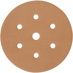 GOLD DISC (50 PIECES) 320 GRIT 150MM X 6+1 HOLES HOOK AND LOOP GOLD DISC (50 PIECES) 320 GRIT 150MM X 6+1 HOLES HOOK AND LOOP