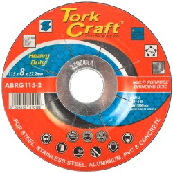 GRINDING DISC FOR STEEL 115 X 8.0 X 22.2MM STEEL S/STEEL CONCRET MULTI GRINDING DISC FOR STEEL 115 X 8.0 X 22.2MM STEEL S/STEEL CONCRET MULTI