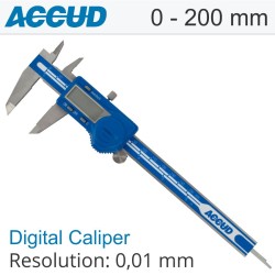 DIG. CALIPER 200MM 0.03MM ACC. METAL COVER S/STEEL 0.01MM RES. DIG. CALIPER 200MM 0.03MM ACC. METAL COVER S/STEEL 0.01MM RES.