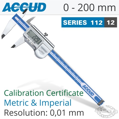 COOLANT PROOF DIGITAL CALIPER WITH CALIB