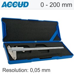 VERNIER CALIPER 200MM 0.05MM ACC. DIN862 0.05MM GRAD. S/STEEL VERNIER CALIPER 200MM 0.05MM ACC. DIN862 0.05MM GRAD. S/STEEL