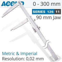 VERNIER CALIPER 300MM 0.05MM ACC. 90MM 0.02MM GRAD S/STEEL VERNIER CALIPER 300MM 0.05MM ACC. 90MM 0.02MM GRAD S/STEEL