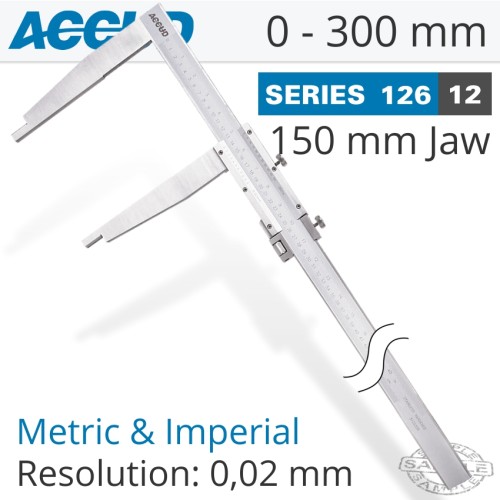 VERNIER CALIPER 300MM 0.05MM ACC. 150MM 0.02MM GRAD S/STEEL VERNIER CALIPER 300MM 0.05MM ACC. 150MM 0.02MM GRAD S/STEEL