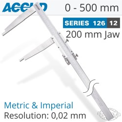 VERNIER CALIPER 500MM 0.06MM ACC. 200MM 0.02MM GRAD S/STEEL VERNIER CALIPER 500MM 0.06MM ACC. 200MM 0.02MM GRAD S/STEEL