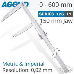 VERNIER CALIPER 600MM 0.06MM ACC. 150MM 0.02MM GRAD S/STEEL VERNIER CALIPER 600MM 0.06MM ACC. 150MM 0.02MM GRAD S/STEEL