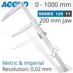 VERNIER CALIPER 1000MM 0.08MM ACC. 200MM 0.02MM GRAD S/STEEL VERNIER CALIPER 1000MM 0.08MM ACC. 200MM 0.02MM GRAD S/STEEL
