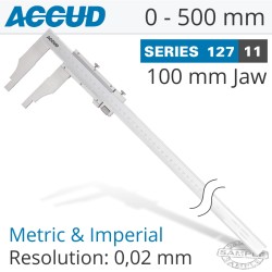 VERNIER CALIPER 500MM 0.05MM ACC. 100MM 0.02MM GRAD S/STEEL VERNIER CALIPER 500MM 0.05MM ACC. 100MM 0.02MM GRAD S/STEEL
