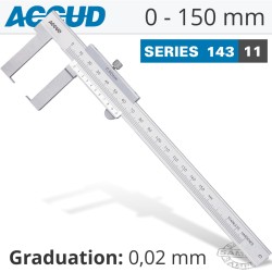 VERNIER CALIPER 150MM 0.04MM ACC. OUTSIDE NECK 0.02MM GRAD. S/STEEL VERNIER CALIPER 150MM 0.04MM ACC. OUTSIDE NECK 0.02MM GRAD. S/STEEL