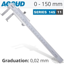 VERNIER CALIPER 22-150MM 0.04MM ACC. 0.02MM GRAD. INSIDE NECK S/STEEL VERNIER CALIPER 22-150MM 0.04MM ACC. 0.02MM GRAD. INSIDE NECK S/STEEL