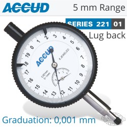 DIAL INDICATOR 5MM 0.001MM GRAD. LUG&FLAT BACK DIAL INDICATOR 5MM 0.001MM GRAD. LUG&FLAT BACK