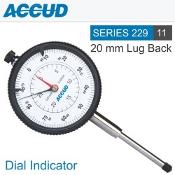 DIAL INDICATOR 20MM 0.01MM GRAD. LUG&FLAT BACK DIAL INDICATOR 20MM 0.01MM GRAD. LUG&FLAT BACK