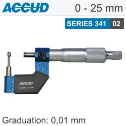 TUBE MICROMETER 25MM 0.006MM ACC. 8X3.4MM ANVIL 0.01MM GRAD. TUBE MICROMETER 25MM 0.006MM ACC. 8X3.4MM ANVIL 0.01MM GRAD.