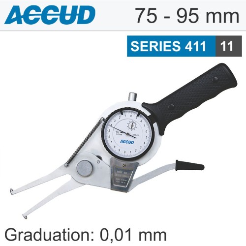 INT. DIAL CALIPER GAUGE 75-95MM 0.04MM ACC. 0.01MM GRAD. JAW LENGTH 10 INT. DIAL CALIPER GAUGE 75-95MM 0.04MM ACC. 0.01MM GRAD. JAW LENGTH 10