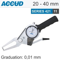 EXT. DIAL CALIPER GAUGE 20-40MM 0.04MM ACC. 0.01MM GRAD. JAW LENGTH 60 EXT. DIAL CALIPER GAUGE 20-40MM 0.04MM ACC. 0.01MM GRAD. JAW LENGTH 60