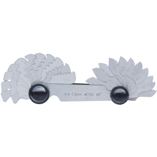 PITCH GAUGE 0.25-6MM 24 LEAVES METRIC 60DEG. SCREW 0.07MM ACC. PITCH GAUGE 0.25-6MM 24 LEAVES METRIC 60DEG. SCREW 0.07MM ACC.