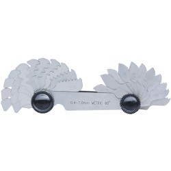 PITCH GAUGE 0.4-7MM 22 LEAVES METRIC 60DEG. SCREW 0.07MM ACC. PITCH GAUGE 0.4-7MM 22 LEAVES METRIC 60DEG. SCREW 0.07MM ACC.