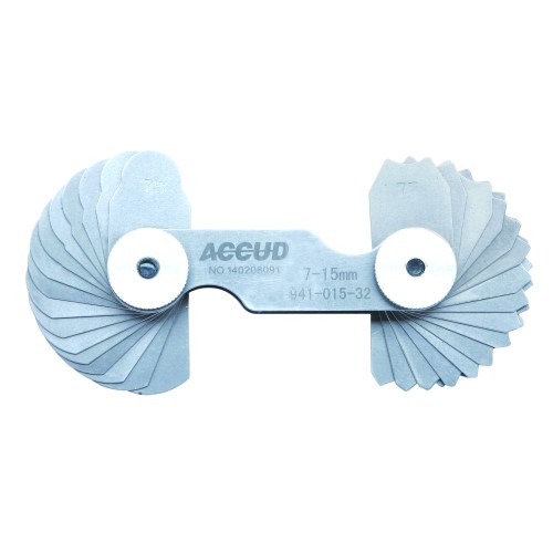 RADIUS GAUGE 15.5-25MM 48 X 2 LEAVES 0.03MM ACC. CONCAVE & CONVEX SURF