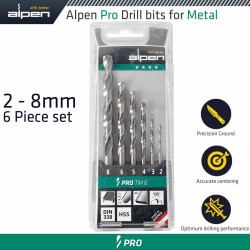 HSS PRO DRILL BIT SET 6 PIECE 2 - 8MM 111806100 HSS PRO DRILL BIT SET 6 PIECE 2 - 8MM 111806100