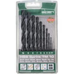 HSS SPRINT DRILL BIT SET 10 PIECE 1-10 X 1.0 HSS SPRINT DRILL BIT SET 10 PIECE 1-10 X 1.0