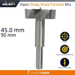 FORSTNER DRILL BIT SHARP SHARK 45MM FORSTNER DRILL BIT SHARP SHARK 45MM