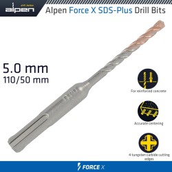 FORCE X 5.0 X 110/050 SDS-PLUS DRILL BIT X4 CUTTING EDGES FORCE X 5.0 X 110/050 SDS-PLUS DRILL BIT X4 CUTTING EDGES