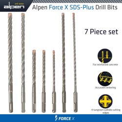 FORCE X SDS-PLUS MIX BOX 7 PCS. 6.0/ 8.0/ 10.0 MM X 160 AND 6.0/ 8.0/ FORCE X SDS-PLUS MIX BOX 7 PCS. 6.0/ 8.0/ 10.0 MM X 160 AND 6.0/ 8.0/