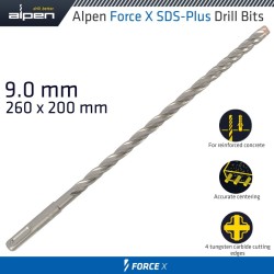 FORCE X 9.0 X 260/200 SDS-PLUS DRILL BIT X4 CUTTING EDGES FORCE X 9.0 X 260/200 SDS-PLUS DRILL BIT X4 CUTTING EDGES