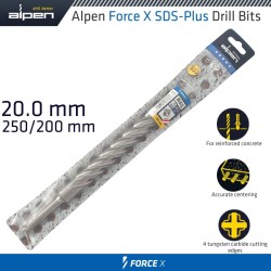 FORCE X 20.0 X 250/200 SDS-PLUS DRILL BIT X4 CUTTING EDGES FORCE X 20.0 X 250/200 SDS-PLUS DRILL BIT X4 CUTTING EDGES