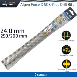 FORCE X 24.0 X 250/200 SDS-PLUS DRILL BIT X4 CUTTING EDGES FORCE X 24.0 X 250/200 SDS-PLUS DRILL BIT X4 CUTTING EDGES