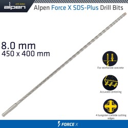 FORCE X 8.0 X 450/400 SDS-PLUS DRILL BIT X4 CUTTING EDGES FORCE X 8.0 X 450/400 SDS-PLUS DRILL BIT X4 CUTTING EDGES