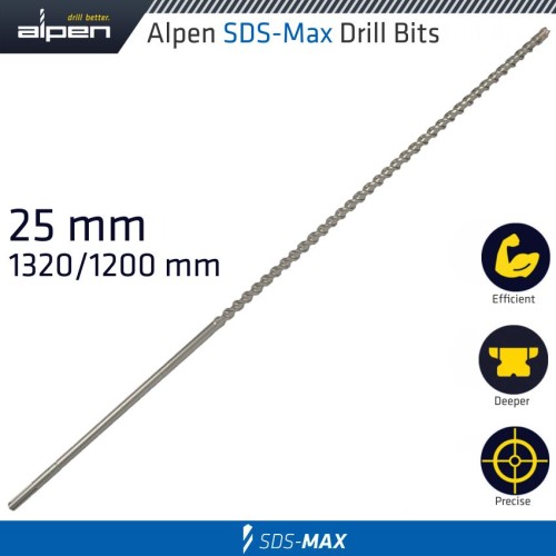 ALPEN SDS MAX DRILL 1320X1200X25MM ALPEN SDS MAX DRILL 1320X1200X25MM