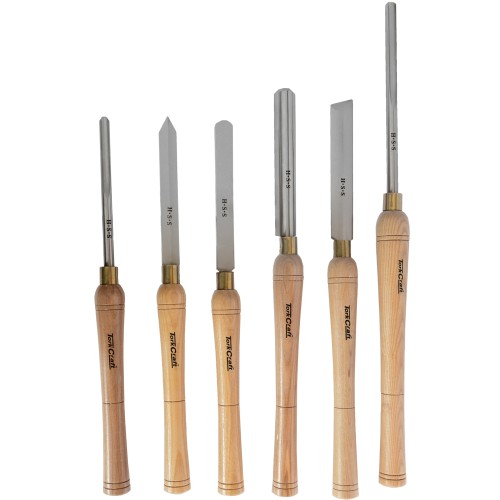 CHISEL SET WOOD TURNING HSS 6 PIECE WOODEN CASE