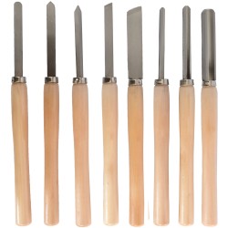 CHISEL SET WOOD TURNING 8 PIECE STD WOODEN CASE CHISEL SET WOOD TURNING 8 PIECE STD WOODEN CASE