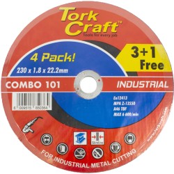 3+1 FREE CUTTING DISC INDUSTRIAL METAL 230 X 1.8 X 22.2 MM 3+1 FREE CUTTING DISC INDUSTRIAL METAL 230 X 1.8 X 22.2 MM