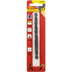 DRILL BIT HSS STANDARD 8.0MM HEX SHANK 1/CARD DRILL BIT HSS STANDARD 8.0MM HEX SHANK 1/CARD