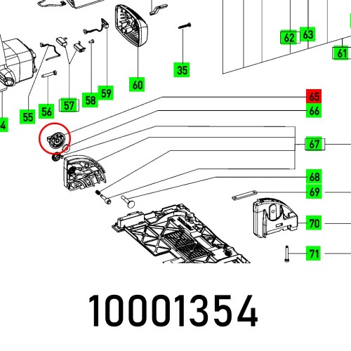 ROTARY KNOB D34 M6/8T BLUE