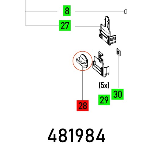 ROTARY KNOB D34 M6X8 BLUE