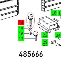 ROTARY KNOB D34 M6X95 BLAU