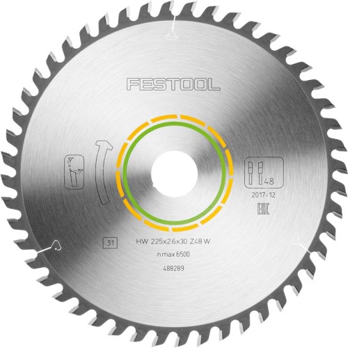 FESTOOL FINE TOOTH SAW BLADE 225X2,6X30 W48 488289