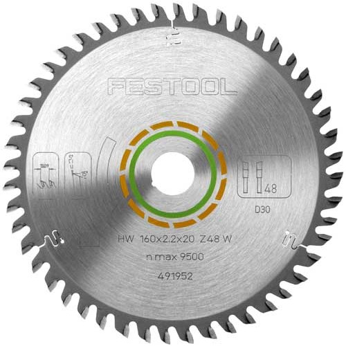 FESTOOL FINE TOOTH SAW BLADE 160X2,2X20 W48 491952 FESTOOL FINE TOOTH SAW BLADE 160X2,2X20 W48 491952