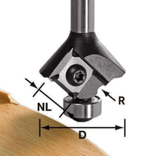 FESTOOL ROUNDOVER CUTTER WITH REVERSIBLE BLADES S8 HW R1,5 D28 KL12,7O