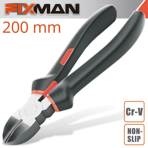 FIXMAN INDUSTRIAL DIAGONAL SIDE CUTTING PLIERS 8" 200MM