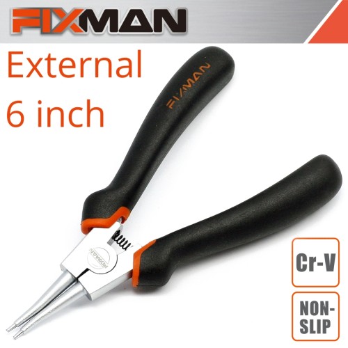 FIXMAN STRAIGHT EXTERNAL CIRCLIP PLIERS 6"/160MM