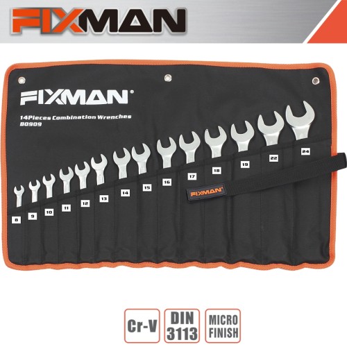 FIXMAN 14PCS COMBINATION SPANNER SET 8MM - 24MM