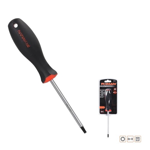 FIXMAN S/DRIVER TORX  T10  6X75MM CRV WITH ERGONOMIC HANDLE