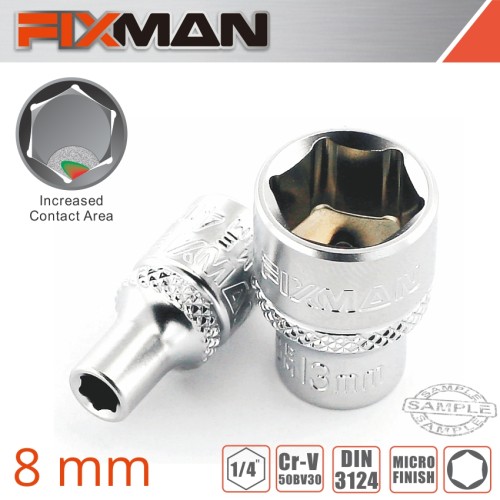 FIXMAN 1/4" DRIVE HEX SOCKET 8MM
